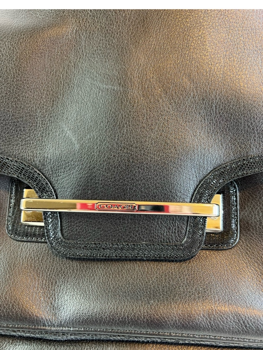 Coach Taylor Black Leather Shoulder Bag w/COA - Picture 4 of 10